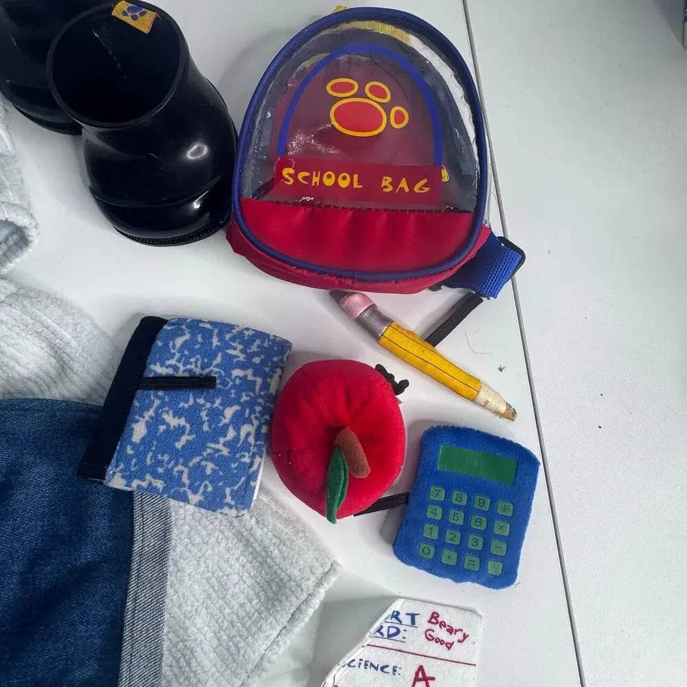 Build a Bear Lot - School Backpack Bag Complete, Pajamas(no brand) Black Boots